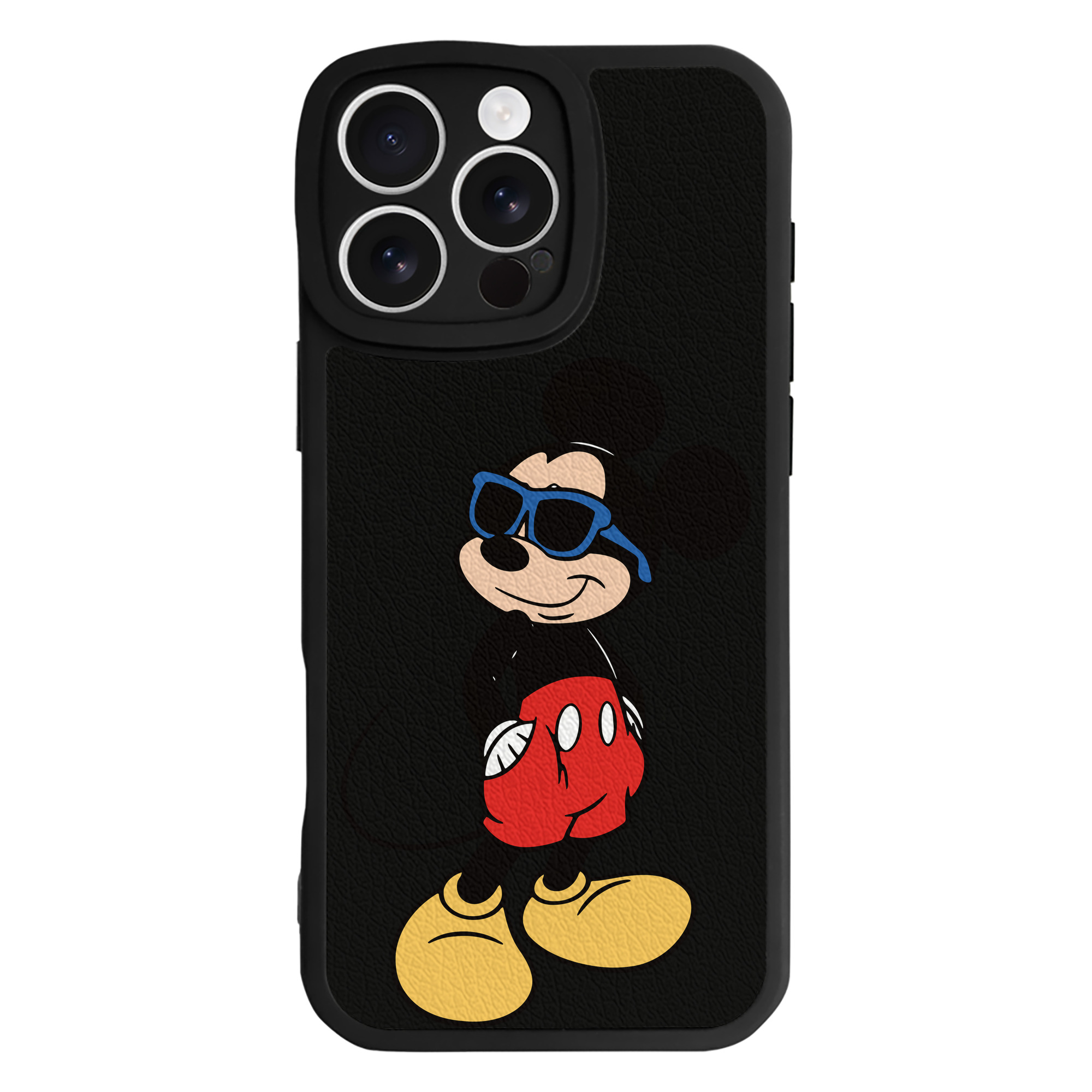 （画像用） ミッキーマウス Mickey Mouse 【iPhone 16シリーズ対応】シリコンスマホケース（レザー調） 材質：シリコン